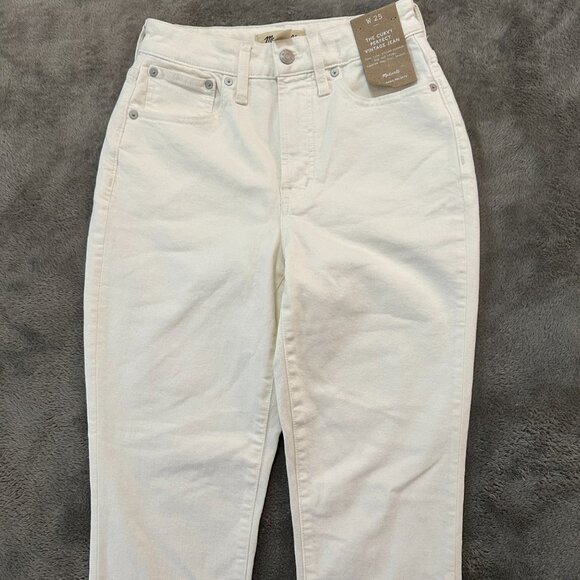 NWT Madewell The Curvy Perfect Vintage Straight Leg Jeans 25 Cream Women's - Picture 2 of 9